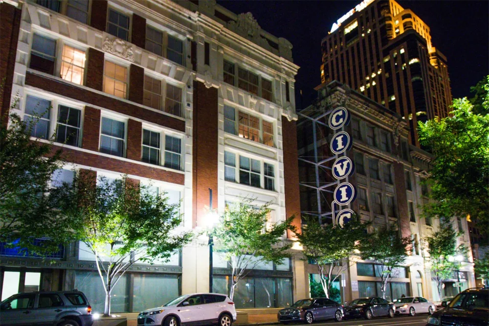 Civic Lofts Building Street View Night New Orleans